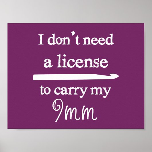 Häkelhaken-Lizenz-Handwerk {Dunkel} Poster (Vorne)