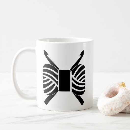 Häkelhaken und Garnbaukunst Kaffeetasse (Mit Donut)