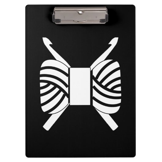 Häkelhaken und Garnhandwerke {Dark} Klemmbrett (Vorderseite)