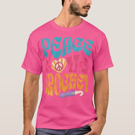 Häkelliebe Häkeln Retro Croc T-Shirt (Vorderseite)