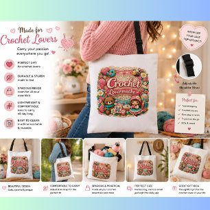 Häkelliebhaber-Tasche   Süße Geschenktasche für Ga Tragetaschen Mit Langen Trägern
