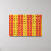 Häkelmuster - Orangefarbene Muscheln Leinwanddruck (Vorderseite)