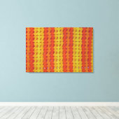 Häkelmuster - Orangefarbene Muscheln Leinwanddruck (Insitu (Holzboden))