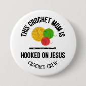 HÄKELMUTTER AN JESUS GEHÄKELT Häkel-Crew Button (Vorderseite)