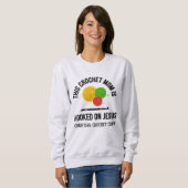 HÄKELMUTTER AN JESUS GEHÄKELT Häkel-Crew Sweatshirt (Vorne ganz)