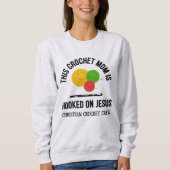 HÄKELMUTTER AN JESUS GEHÄKELT Häkel-Crew Sweatshirt (Vorderseite)