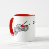 Häkeln behalte mir gesund. Normalerweise. Tasse (Vorderseite Links)