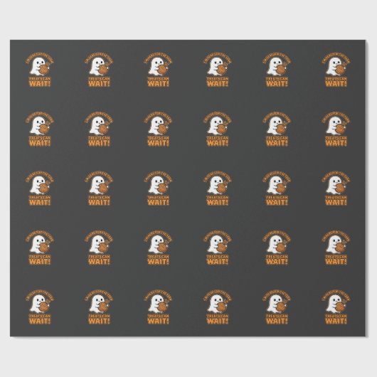 Häkeln Geister Garn Halloween Design Geschenkpapier (Flach)