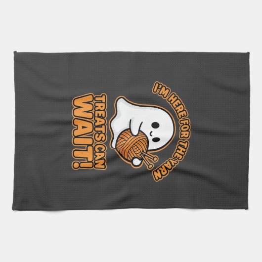 Häkeln Geister Garn Halloween Design Geschirrtuch (Horizontal)