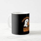 Häkeln Geister Garn Halloween Design Kaffeetasse (Vorderseite Links)