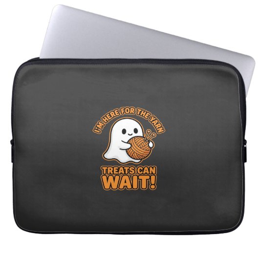 Häkeln Geister Garn Halloween Design Laptopschutzhülle (Vorderseite)