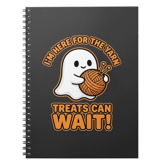 Häkeln Geister Garn Halloween Design Notizblock (Vorderseite)