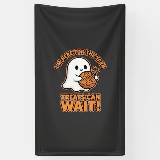 Häkeln Ghost Garn Halloween Design Banner (Vertikal)