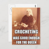 Häkeln: Gut genug für die Königin Postkarte (Vorne/Hinten)