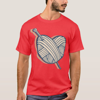 Häkeln Häkelnd Häkeln Stricken Herz Retro T-Shirt
