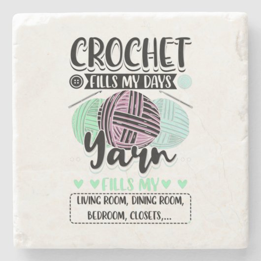 Häkeln - Häkeltische Tage Steinuntersetzer (Vorderseite)