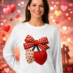 Häkeln Herz Damen T-Shirt