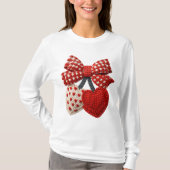 Häkeln Herz Damen T-Shirt (Vorderseite)