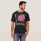 Häkeln Herz Ich Liebe T-Shirt (Vorne ganz)