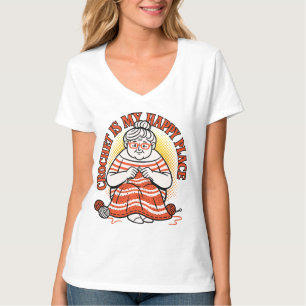 Häkeln Ist Mein Glücksort – Fröhliche Oma T-Shirt