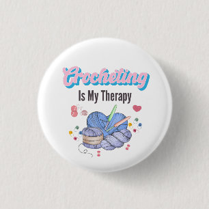 Häkeln ist meine Therapie - Garnkunst Button