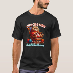 Häkeln Macht Mich Weniger Mörderische Katze Sieht T-Shirt