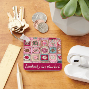 Häkeln mit Granny Square Schlüsselanhänger