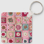 Häkeln mit Granny Square Schlüsselanhänger (Rückseite)