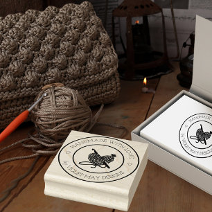 Häkeln mit Liebe Herz Handarbeit aus Garn Gummistempel