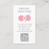 Häkeln mit rosa Garn QR-Code-Handgemachte Geschäft Visitenkarte (Vorderseite)