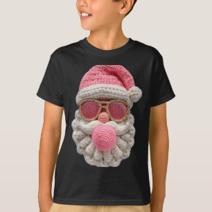Häkeln Santa bläst Bubble Gum Weihnachten Mädchenh T-Shirt