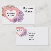 Häkeln Sie Geschäfts-Karte mit Garnen und Herz Visitenkarte (Vorne/Hinten)