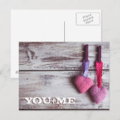 Häkeln Sie hübsche Herzen 2 Postkarte (Vorne/Hinten)