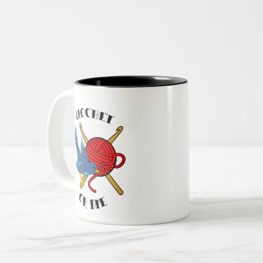 Häkeln Sie oder die Tätowierung Zweifarbige Tasse (Vorderseite Links)