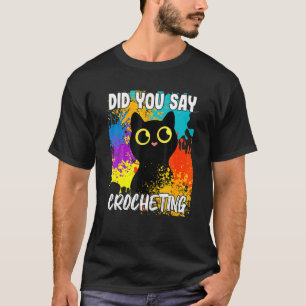 Häkeln Sie schwarze Katze T-Shirt