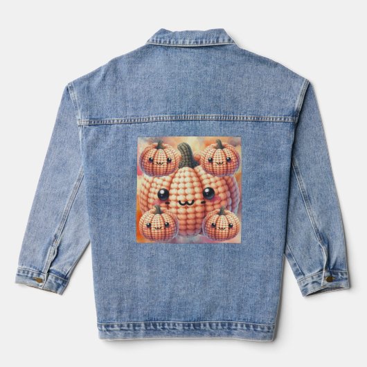 Häkeln Sie süßen Kürbis Jeansjacke (Rückseite)