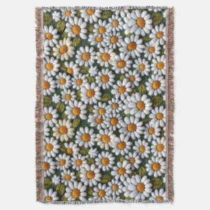 Häkeln Sie weiße Gänseblümchen Frühlingswildblumen Decke