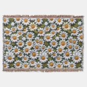Häkeln Sie weiße Gänseblümchen Frühlingswildblumen Decke (Vorderseite)
