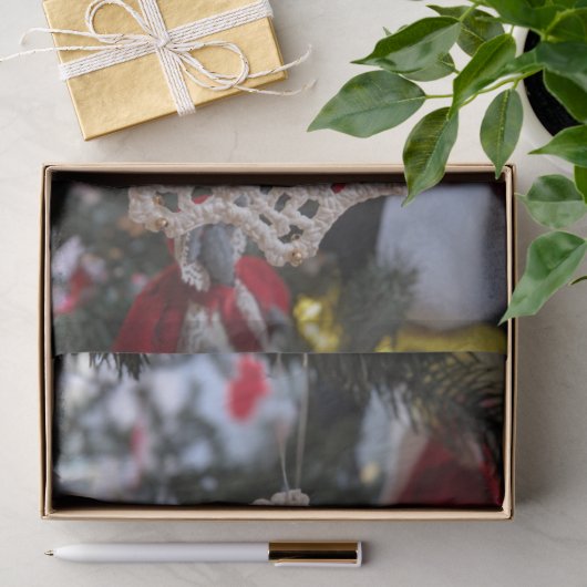 Häkeln Stern Baumschmuck Foto Seidenpapier (Geschenk)