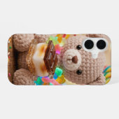 Häkeln Teddybär mit S'more Whimsical iPhone 16 Hülle (Rückseite (Horizontal))