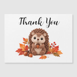 Häkelnadel Igel Herbst Danke Magnetkarte