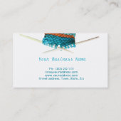 Häkelndes u. strickendes Türkis-Blau Visitenkarte (Rückseite)