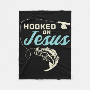 Haken an Jesus Byss-Fischen Christlich Religiös Go Fleecedecke