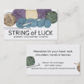 Haken aus handgezwirntem Kammhahn Visitenkarte (Vorne/Hinten)