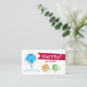 Haken aus niedlichem Springgreifer Visitenkarte (Stehend Vorderseite)