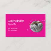 Haken aus Silbergarn, handgefertigt mit Liebe pink Visitenkarte (Vorderseite)