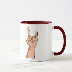 Haken Sie sie Handzeichen-Geste Tasse