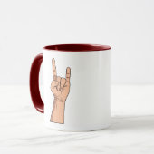 Haken Sie sie Handzeichen-Geste Tasse (Vorderseite Links)