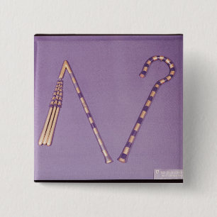 Haken und Dreschflegel, vom Grab von Tutankhamun Button