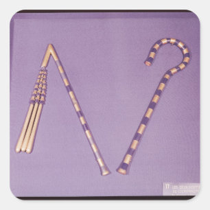 Haken und Dreschflegel, vom Grab von Tutankhamun Quadratischer Aufkleber